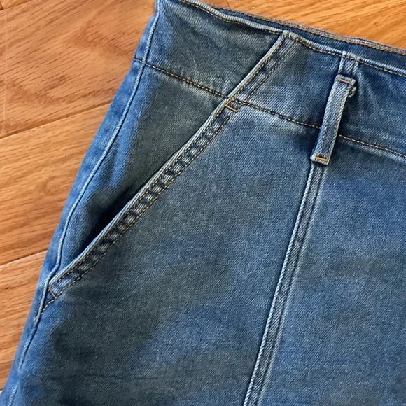 Lauren Conrad Denim Blue Women's Skirt stretchy cowgirl western XL vacation - Picture 4 of 9